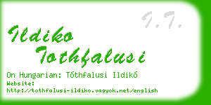 ildiko tothfalusi business card